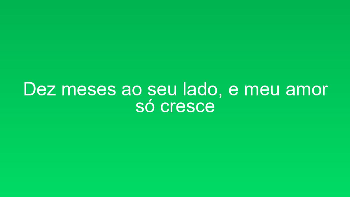 Dez meses ao seu lado, e meu amor só cresce dez meses ao seu lado e meu amor so cresce