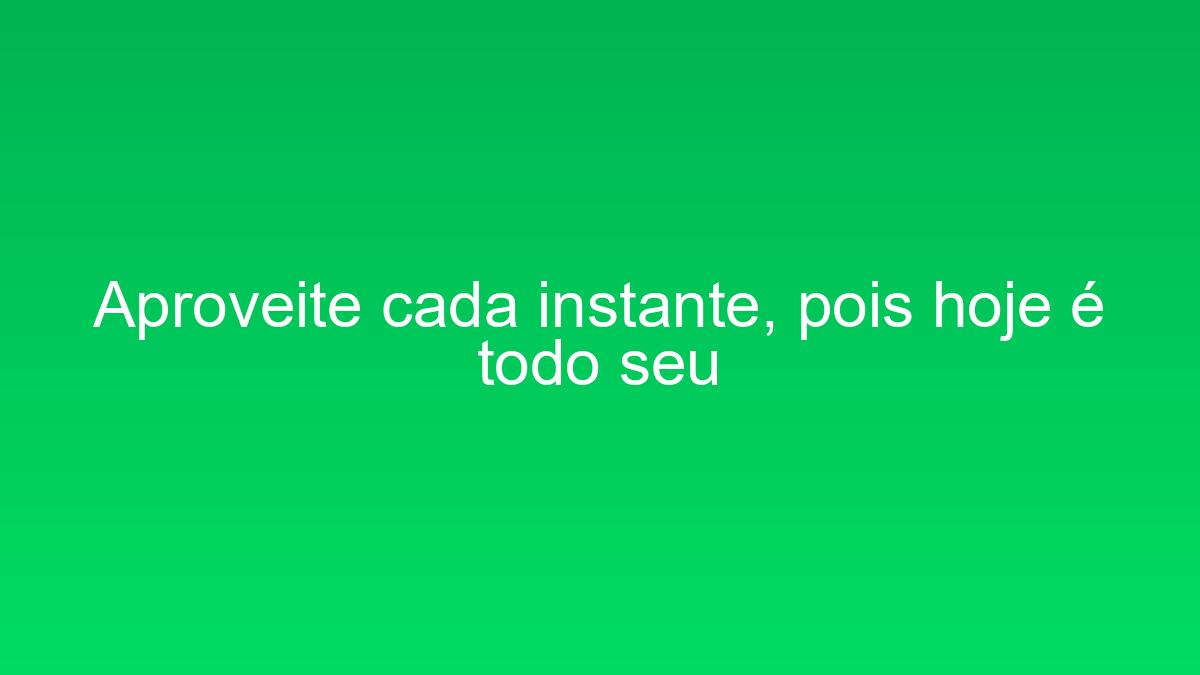 Aproveite cada instante, pois hoje é todo seu aproveite cada instante pois hoje e todo seu 1