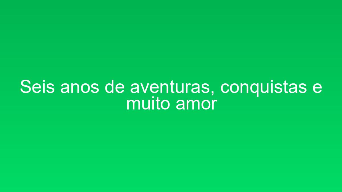 Seis anos de aventuras, conquistas e muito amor seis anos de aventuras conquistas e muito amor