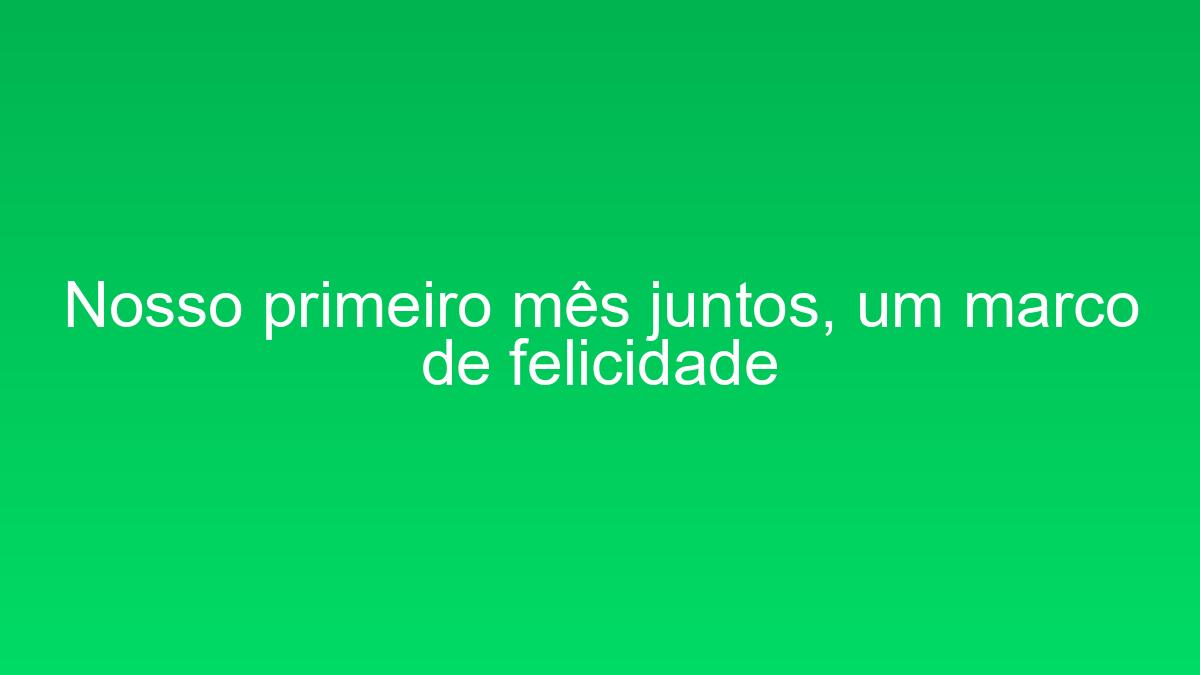 Nosso primeiro mês juntos, um marco de felicidade nosso primeiro mes juntos um marco de felicidade