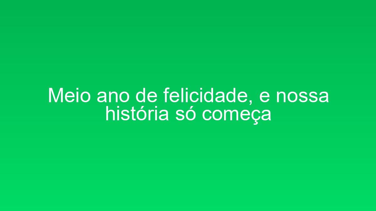 Meio ano de felicidade, e nossa história só começa meio ano de felicidade e nossa historia so comeca