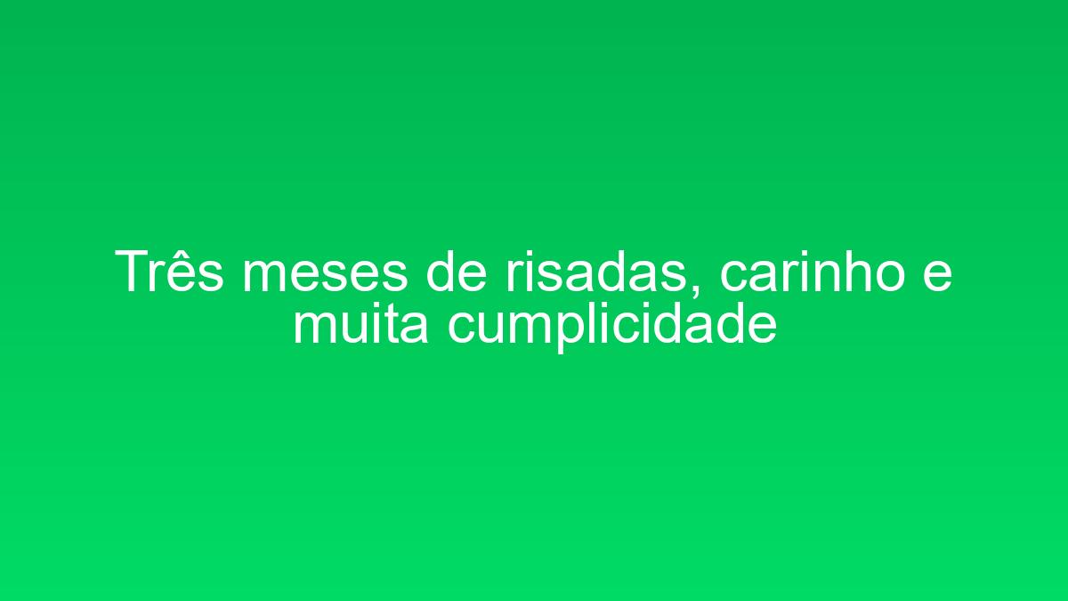 Três meses de risadas, carinho e muita cumplicidade tres meses de risadas carinho e muita cumplicidade