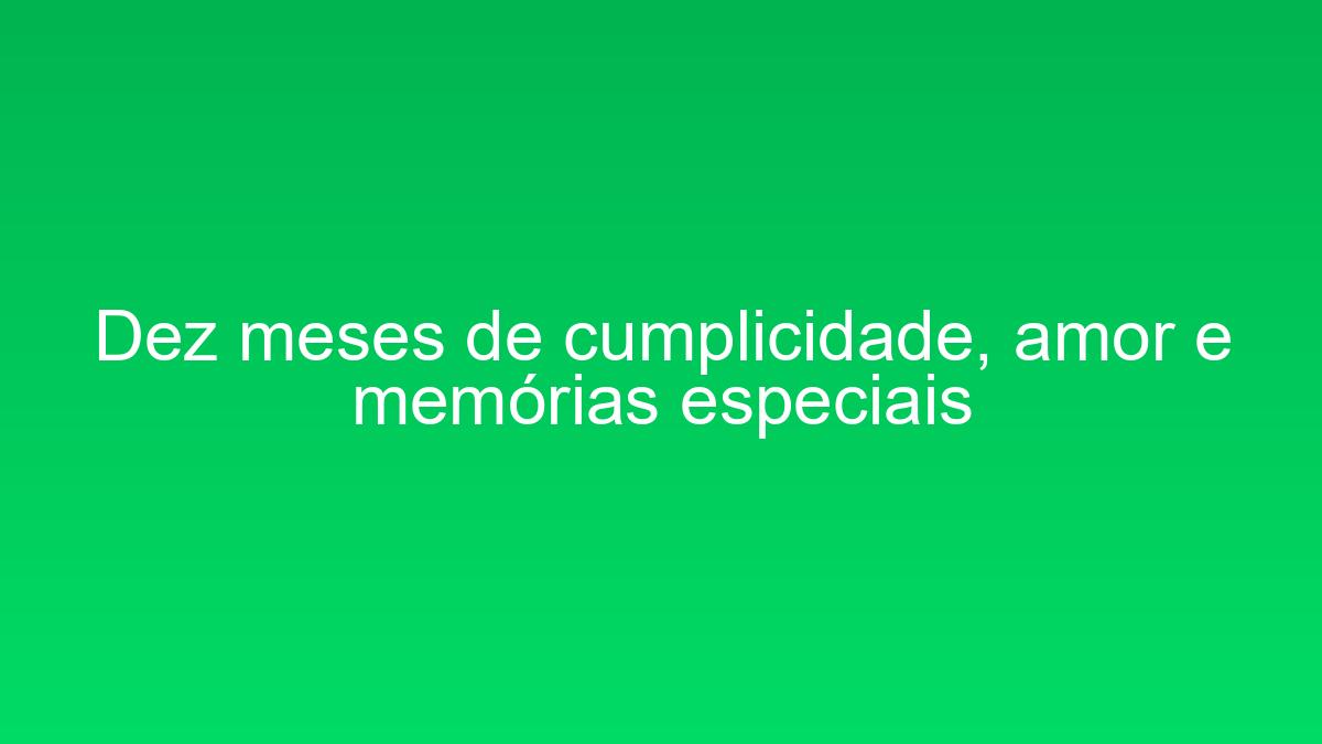 Dez meses de cumplicidade, amor e memórias especiais dez meses de cumplicidade amor e memorias especiais