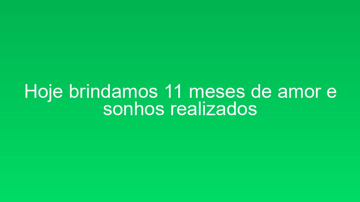 Hoje brindamos 11 meses de amor e sonhos realizados hoje brindamos 11 meses de amor e sonhos realizados