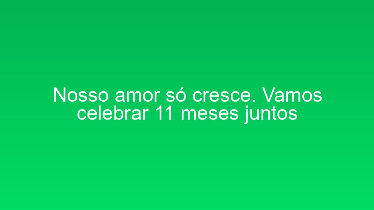 Nosso amor só cresce. Vamos celebrar 11 meses juntos nosso amor so cresce vamos celebrar 11 meses juntos