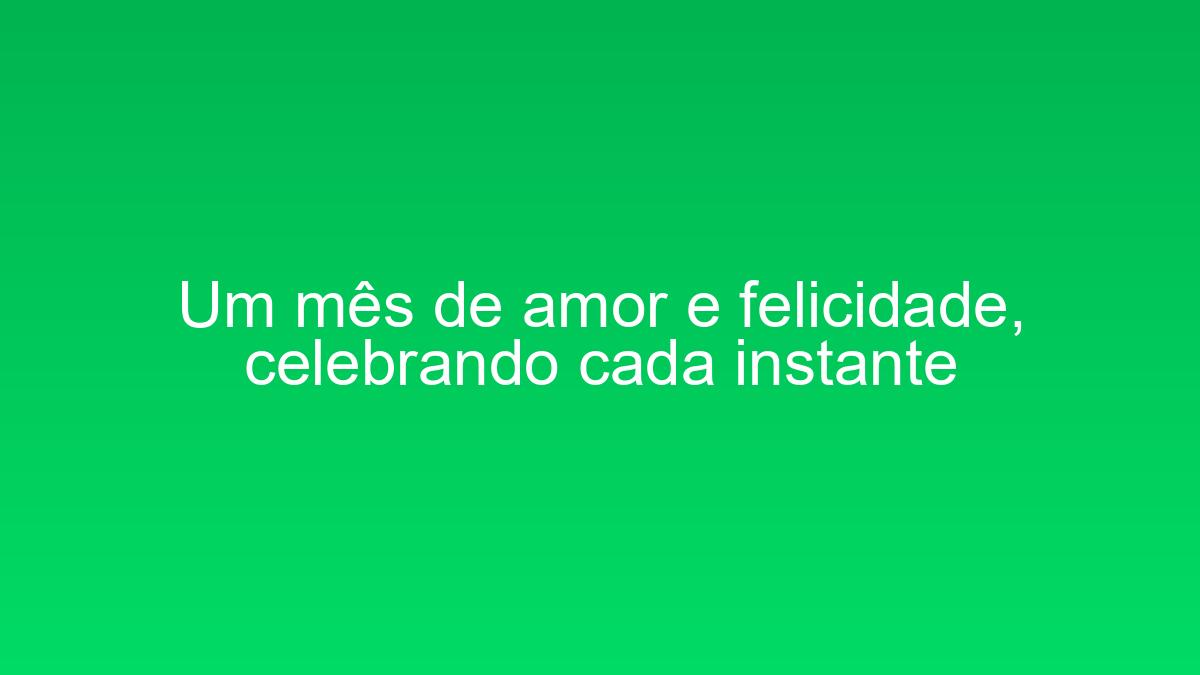 Um mês de amor e felicidade, celebrando cada instante um mes de amor e felicidade celebrando cada instante