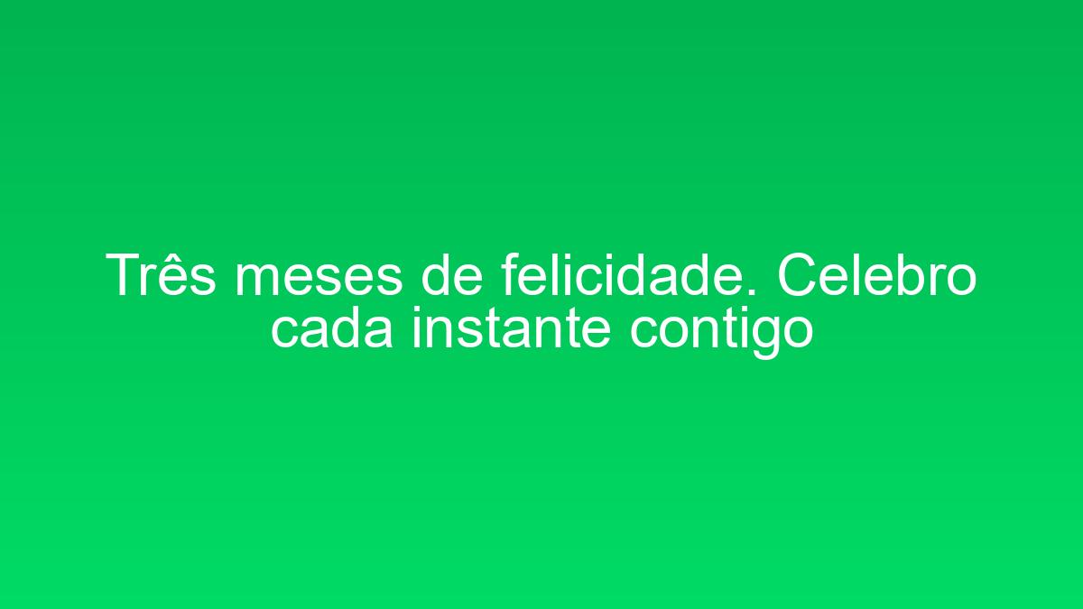 Três meses de felicidade. Celebro cada instante contigo tres meses de felicidade celebro cada instante contigo